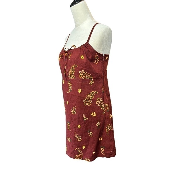 NWT Urban Outfitters Mini Dress Brown Orange Medium M - Picture 9 of 16